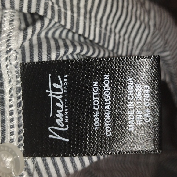 Nautical Striped Nanette Lepore with Unique Puffed Sleeve M - Picture 6 of 7
